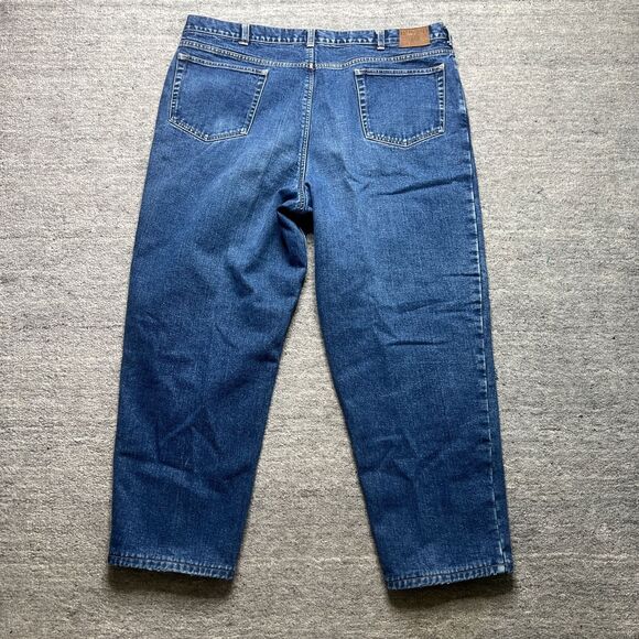 Lands End Square Rigger Mens Jeans Fleece Lined Warm Winter Dark Denim 44x29 - Picture 3 of 9